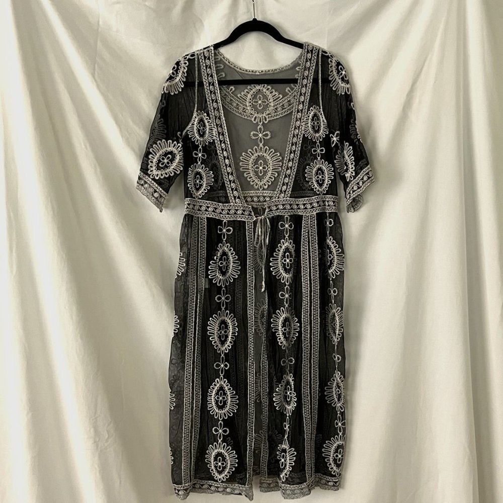 Black and White Swim Cover-up by Youzey - Never Worn - One Size - #VHH222